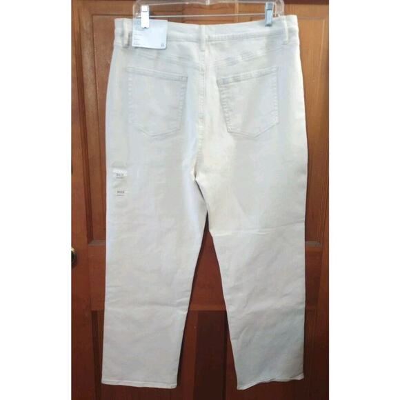 LOFT The Straight Jeans Sz 31 New Off White High Rise Baggy 34x27. 5 - Picture 4 of 9
